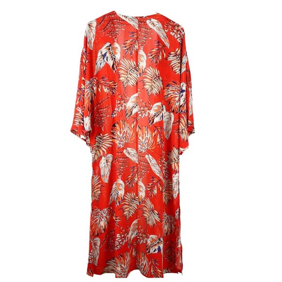 Orchid Row Floral Printed Maxi Chiffon Kimono - Picture 4 of 9